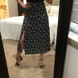 Black Floral Skirt